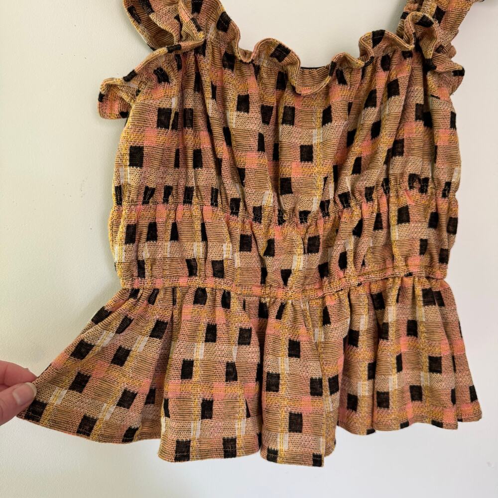 Eva Franco Plaid Ruffle Tank Top - Picture 7 of 7